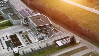 Large scale data center buildings aerial view